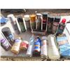 box of spray paints, cleaners, chemicals mostly new
