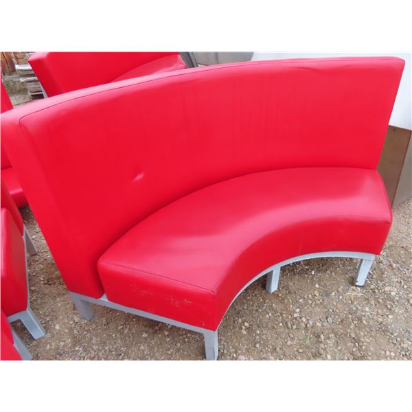curved KFC restaurant bench 65" long 36" tall