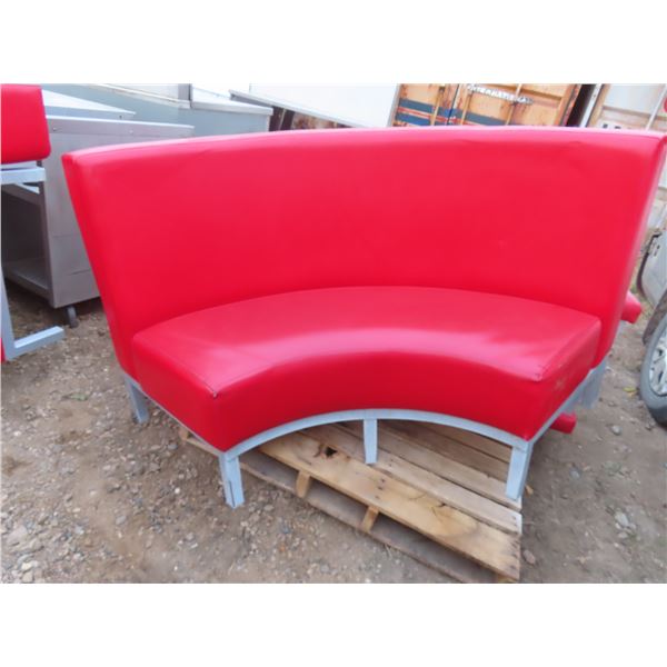 curved KFC restaurant bench 65" long 36" tall