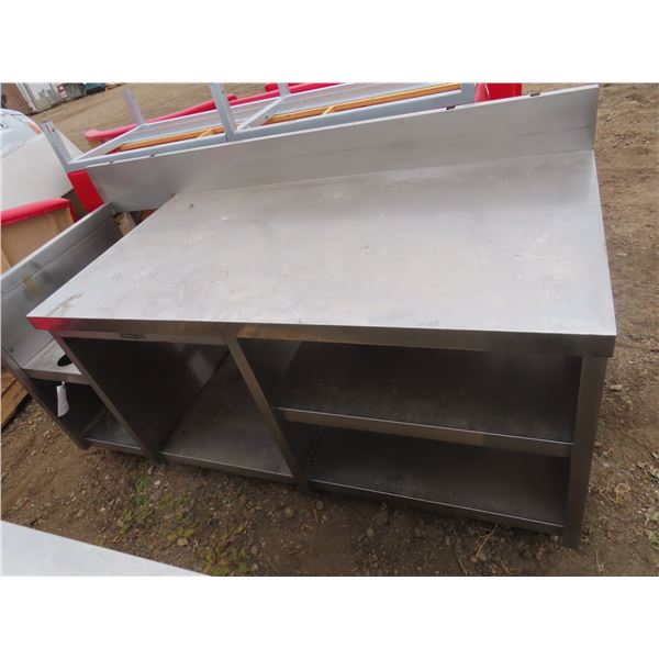 72" long 31" wide 31" tall stainless steel prep table
