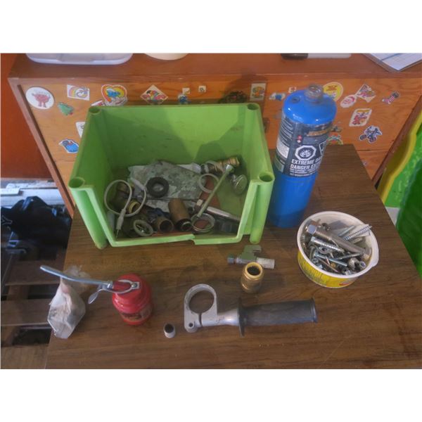 pipe ends and assorted hardware