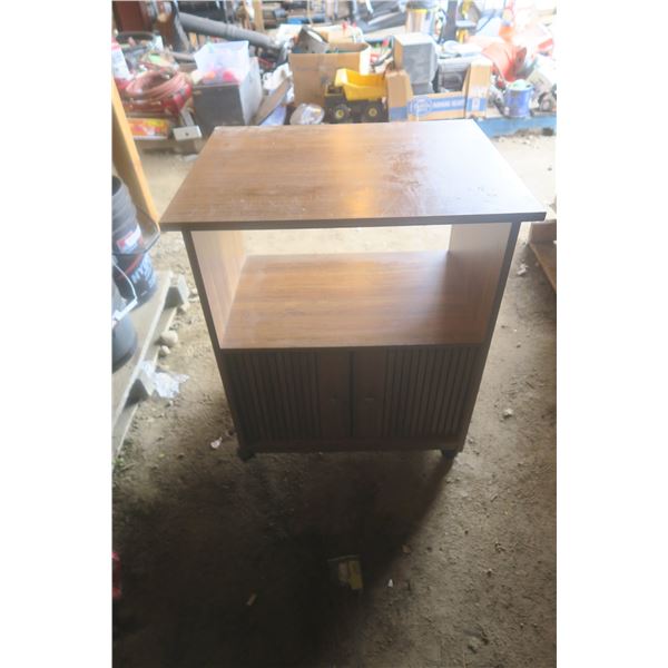 end table with cupboard