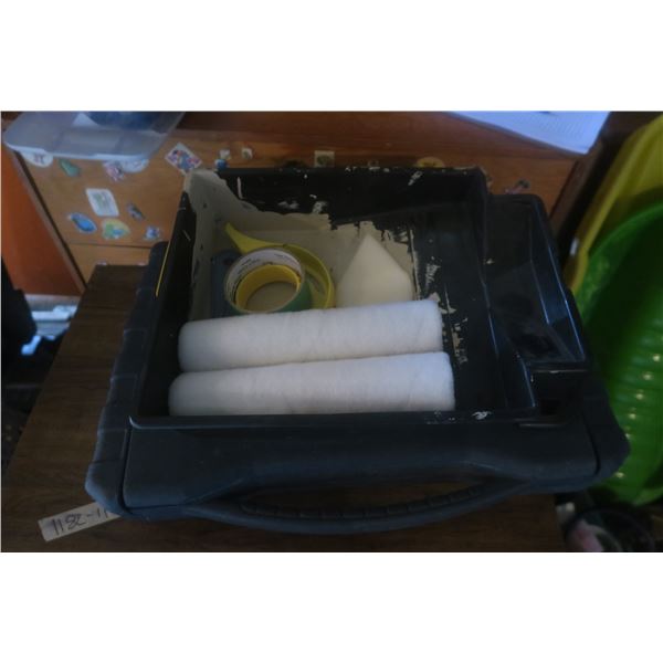 tool case and paint supplies