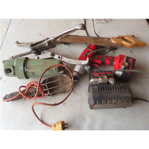 large puller , work light , 14.4v drill and saw