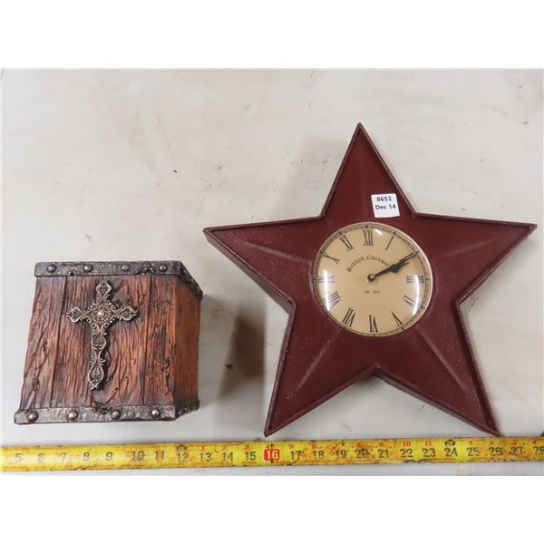 uniqur clock , tissue holder and towel rack