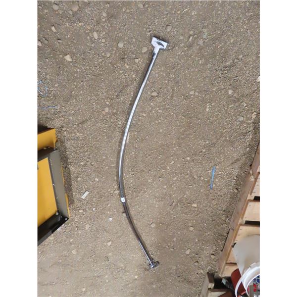 58" curved stainless shower bar and faucets