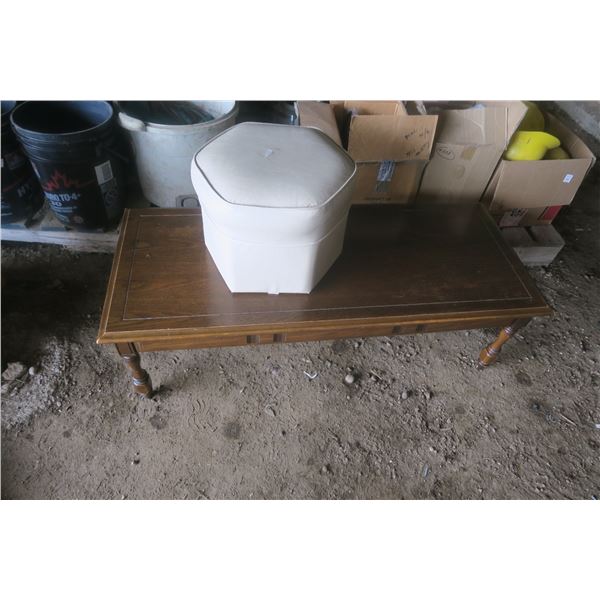 coffee table and small ottoman