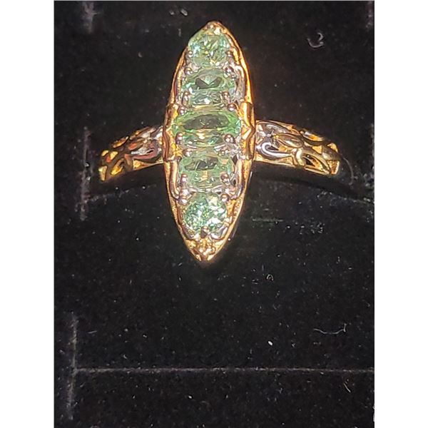 Platinum & Gold over Sterling Silver Brazilian Mint Garnet Ring A