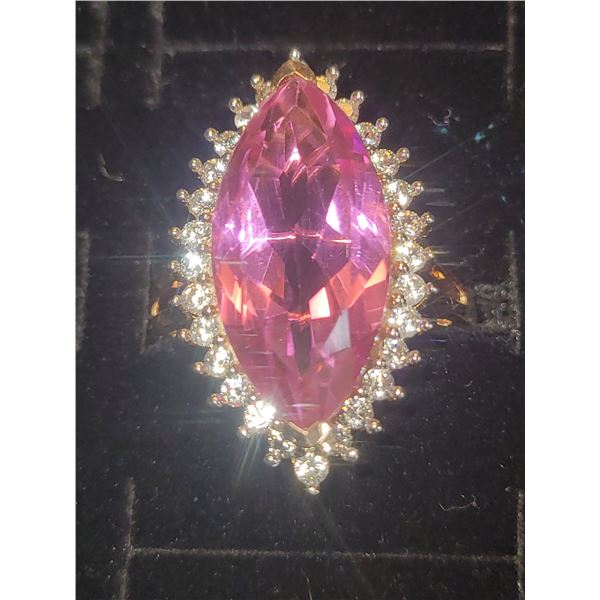 Rose Gold & Platinum over Sterling Silver Patroke Quartz Ring A