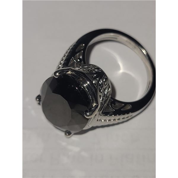 Platinum over Sterling Silver Elite Shungite Ring A