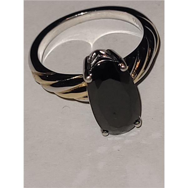 Rose Gold & Platinum over Sterling Silver Elite Shungite Ring A