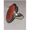 Image 3 : Platinum over Sterling Silver Coral Solitaire Ring A