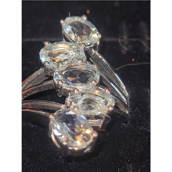 Platinum over Sterling Silver Brazilian Goshenite Ring A