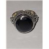 Image 1 : Sterling Silver Bali Black Spinel Ring A