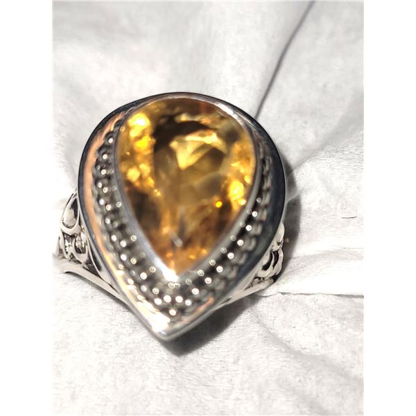 Sterling Silver Citrine Ring A