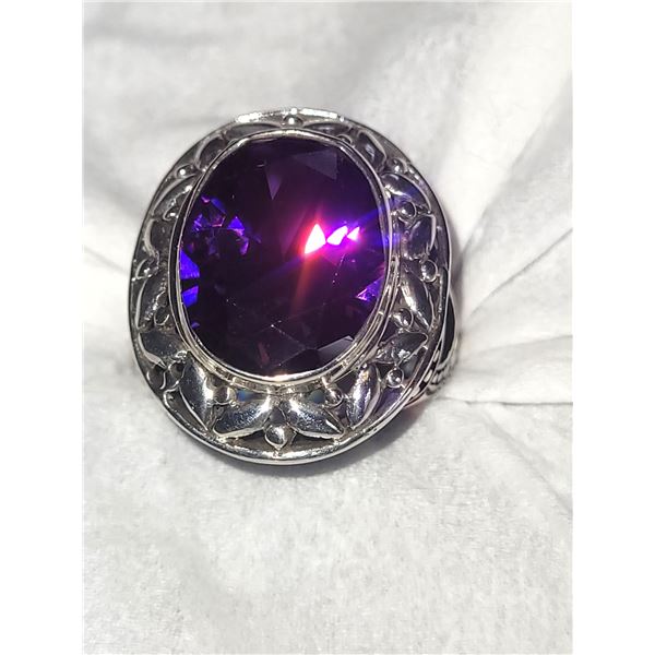 Sterling Silver Purple Sapplire Ring A