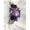 Image 3 : Platinum over Sterling Silver Amethyst Ring A