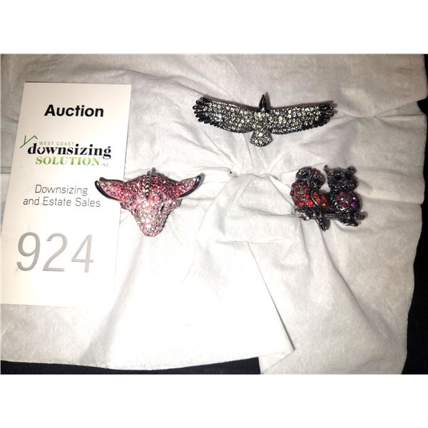 Eagle Ring, Pig Ring & Double Owl Ring A