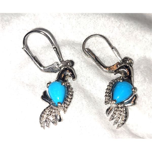 Platinum over Sterling Silver Earrings A