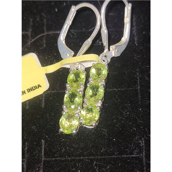 Sterling Silver Peridot Earrings A