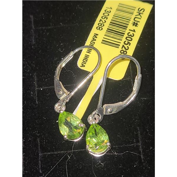Sterling Silver Peridot Earrings A