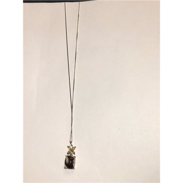 Wood Jasper & Brazilian Platinum over Sterling Silver Necklace A