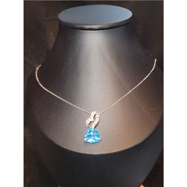 Elite Topaz & Diamond Neclace in Platinum over Sterling Silver A