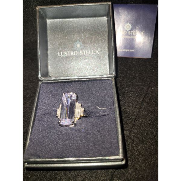 Lustro Stella Platinum Over Sterling Silver Ring A