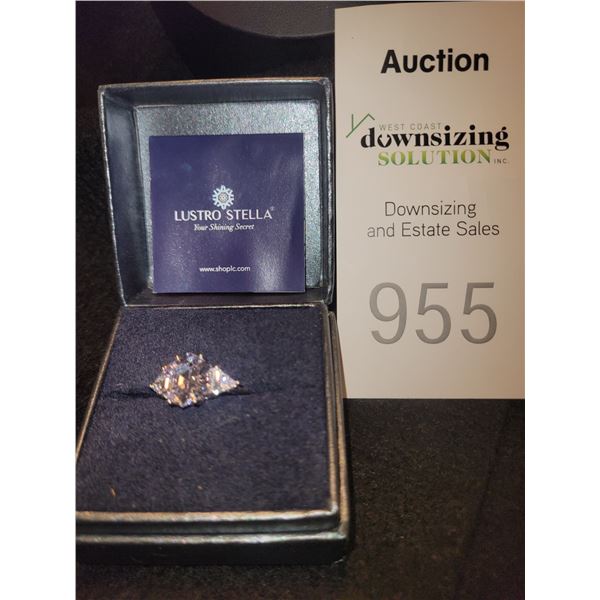 Lustro Stella Platinum Over Sterling Silver Ring A