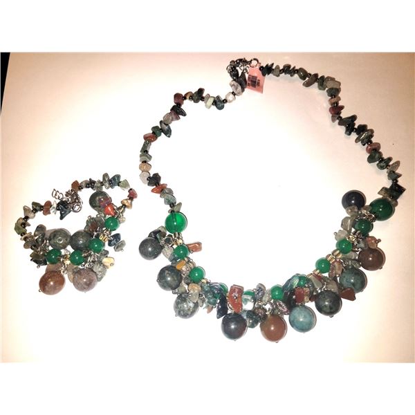 Indian Green Agate Bracelet A