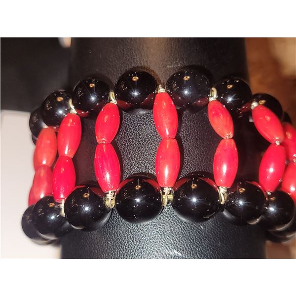 Agate & Coral Bracelet A