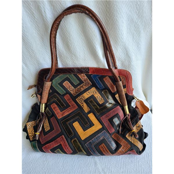 New Leather & Fabric Hand Bag B