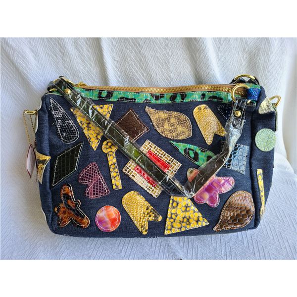 New Leather & Fabric Hand Bag B