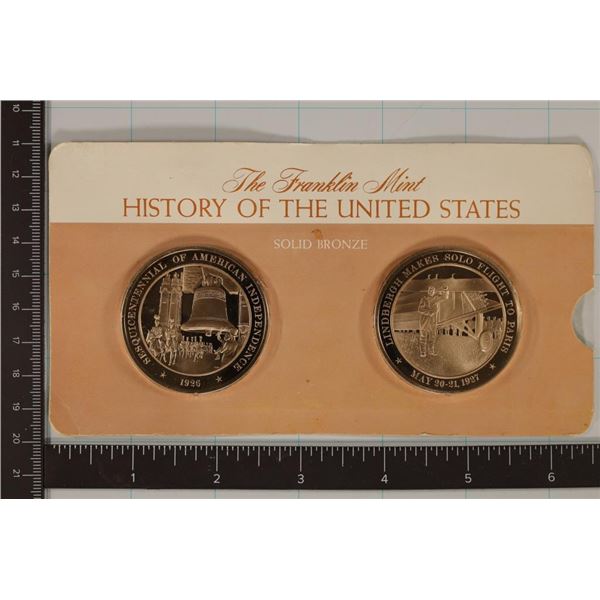 2-1 3/4" SOLID BRONZE HISTORY OF THE UNITED STATES