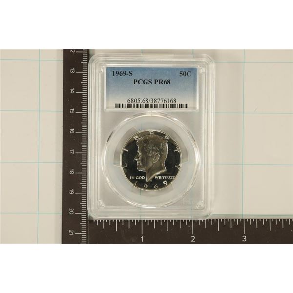 1969-S KENNEDY HALF DOLLAR PCGS PR68
