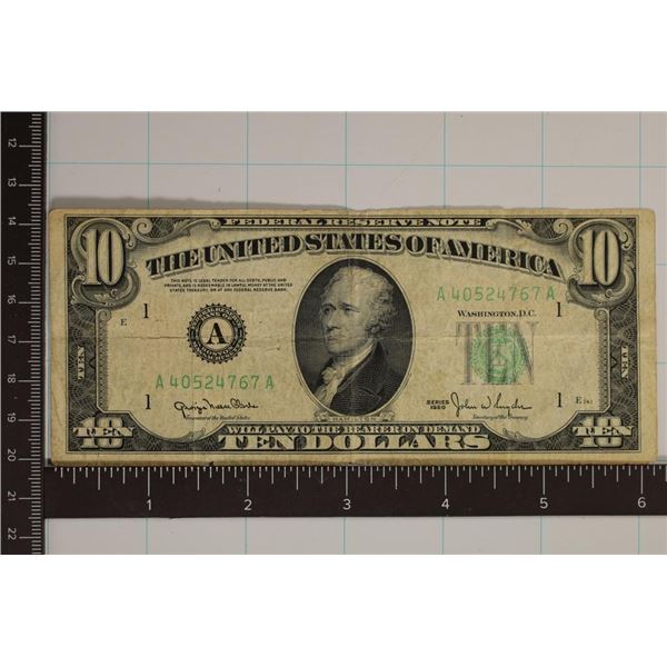 1950 US $10 FRN GREEN SEAL