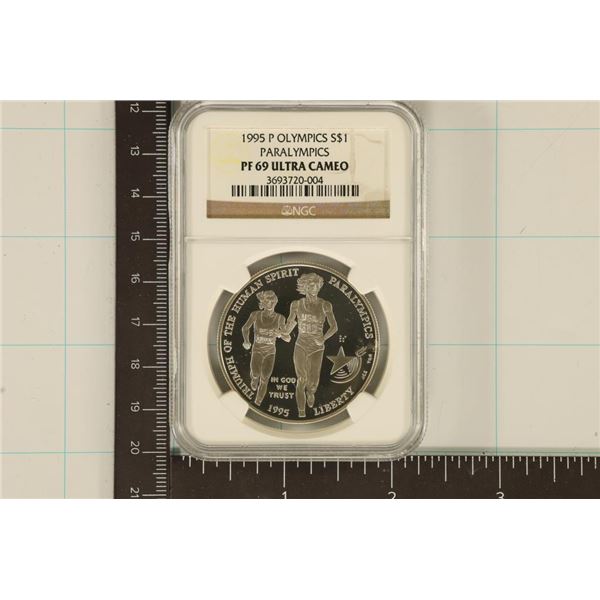 1995-P US SILVER DOLLAR PARALYPICS NGC PF69