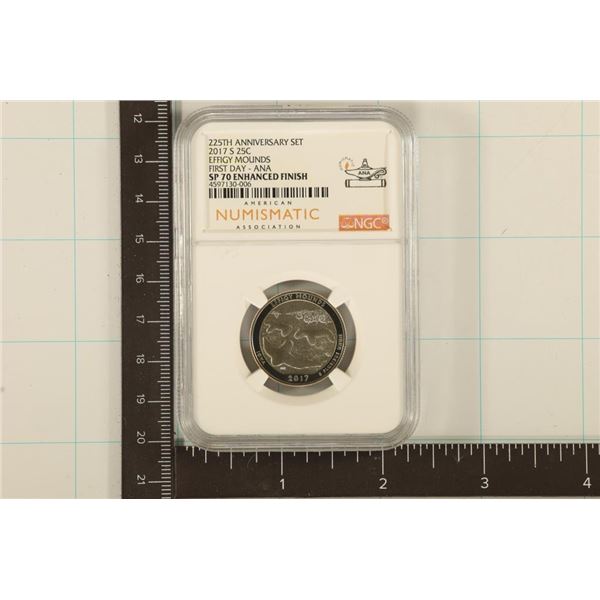 2017-S EFFIGY N.P. QUARTER NGC SP70 ENHANCED