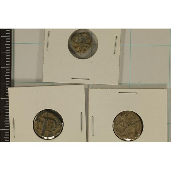 3-SILVER DIME SIZED OTTOMAN EMPIRE PARA COINS: