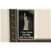 Image 1 : 1 TROY OZ . PROOF SILVER PLATED INGOT. STATUE OF