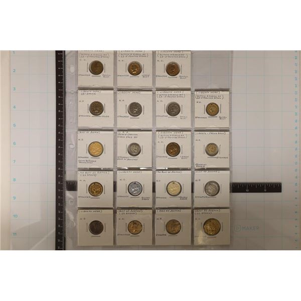 19 METAL STAMPEES / OLD JEWELRY LIBERTY HEAD