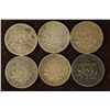 Image 1 : 6 FRANCE SILVER 50 CENTIME COINS (1899-1917)