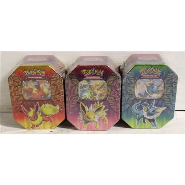LOT OF 3 SEALED POKEMON GX TINS 4 PACKS PER TIN