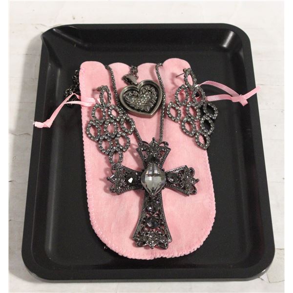 NEW BLACK TRAY WITH NEW JEWELRY PIECES