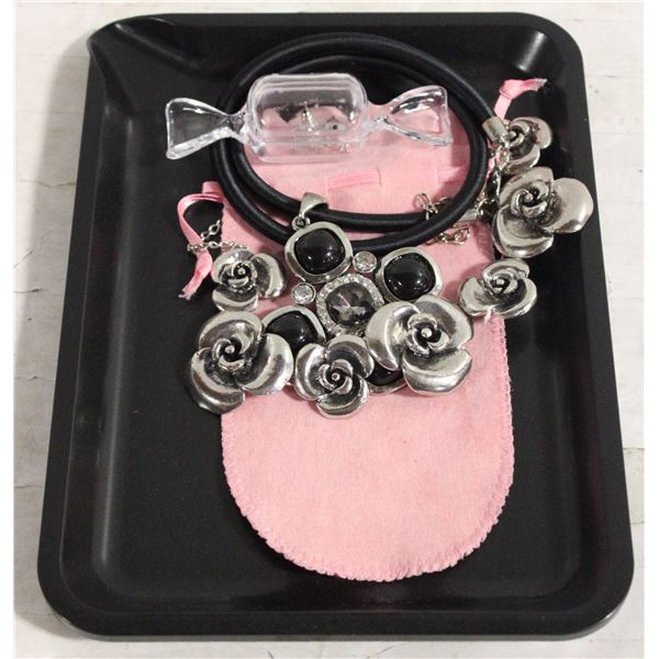NEW BLACK TRAY WITH NEW JEWELRY PIECES