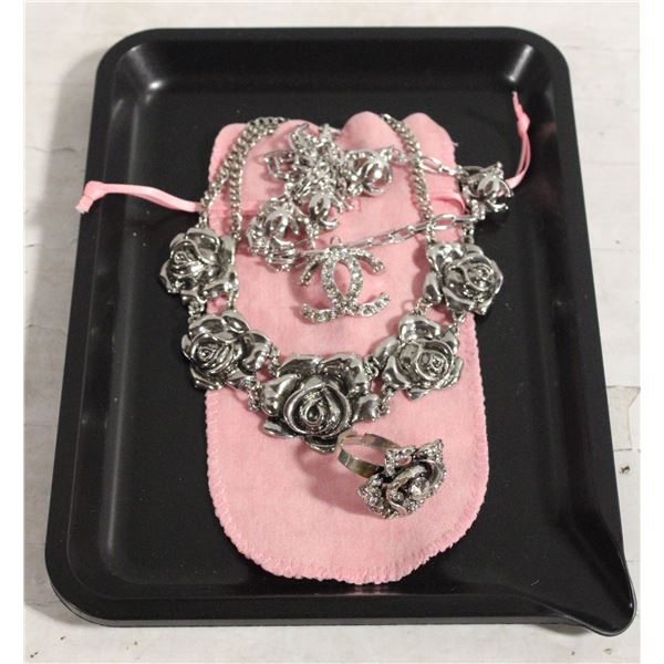 NEW BLACK TRAY WITH NEW JEWELRY PIECES