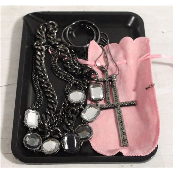NEW BLACK TRAY WITH NEW JEWELRY PIECES