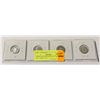 Image 1 : FOUR  SILVER $0.10 COINS: 1968; 1935; 1968 & 2017
