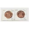 Image 1 : TWO: ONE OUNCE .999 FINE COPPER ROUNDS; STATUE OF