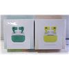 Image 1 : 2 NEW PAIRS OF AIRBUDS PRO 1 YELLOW 1 GREEN